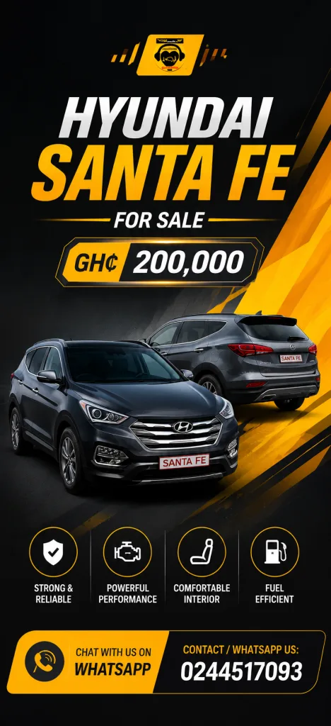 Highly Reliable Hyundai Santa Fe For Sale – GH₵ 200,000