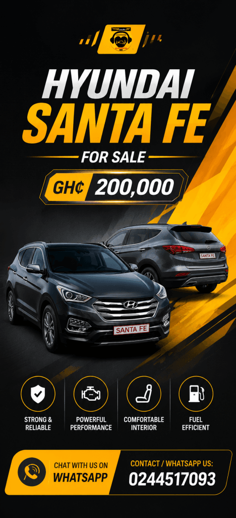 Highly Reliable Hyundai Santa Fe For Sale – GH₵ 200,000